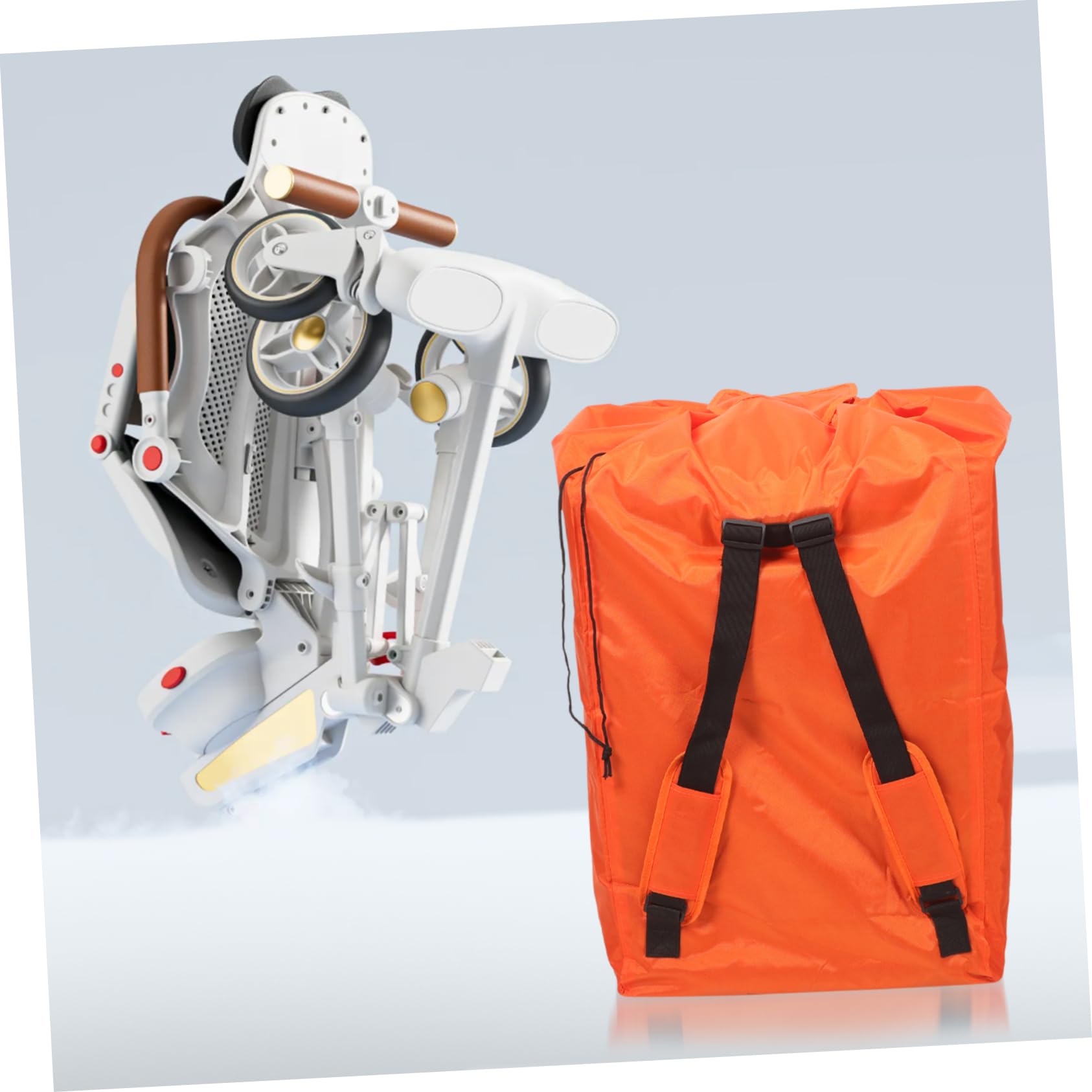 Amosfun Paquet de Rangement Voyage Poussette et Siège Auto, 1 Pièce | Tissu Oxford Orange, Grand Volume Pliable et Déperlant, pour Déplacements en Avion
