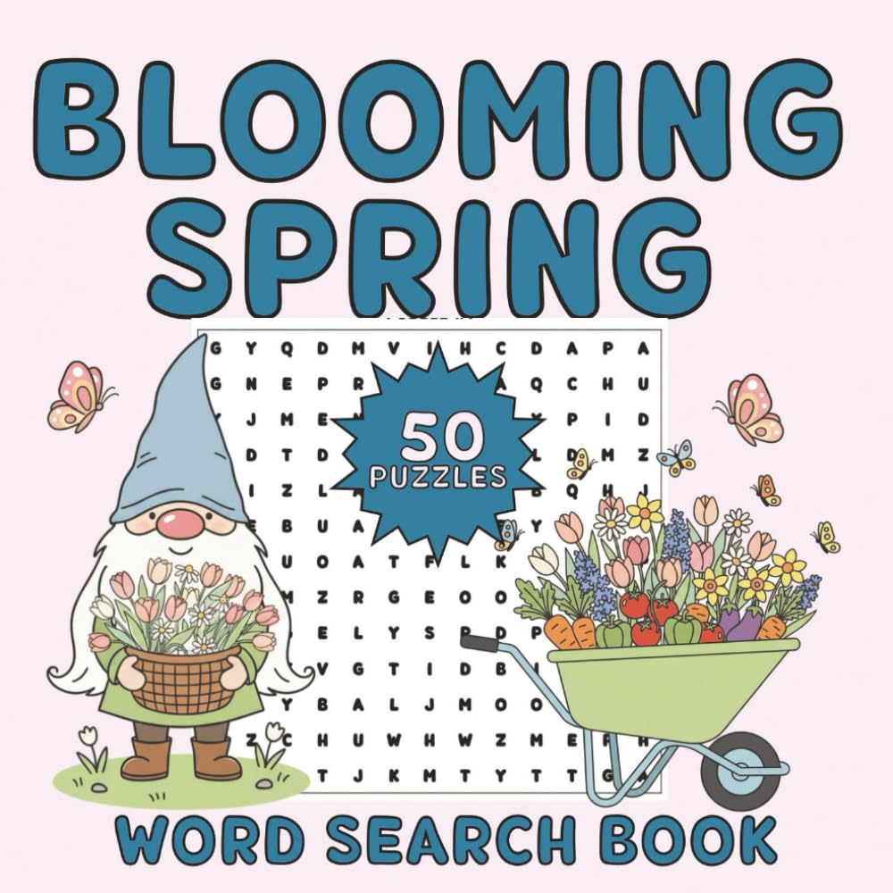 Blooming Spring: Word Search Book, 50 Puzzles