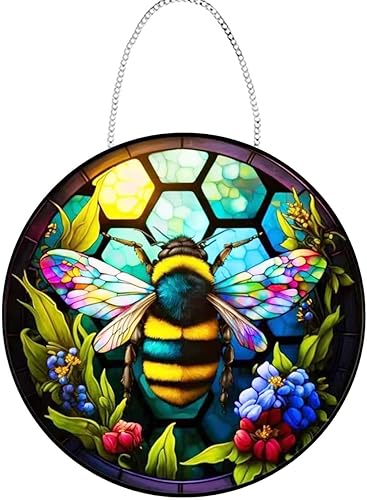 Decoración de ventana, colgante de luna manchada, estrella y sol, colgante acrílico de vidrio pintado a mano, decoración de ventana del hogar