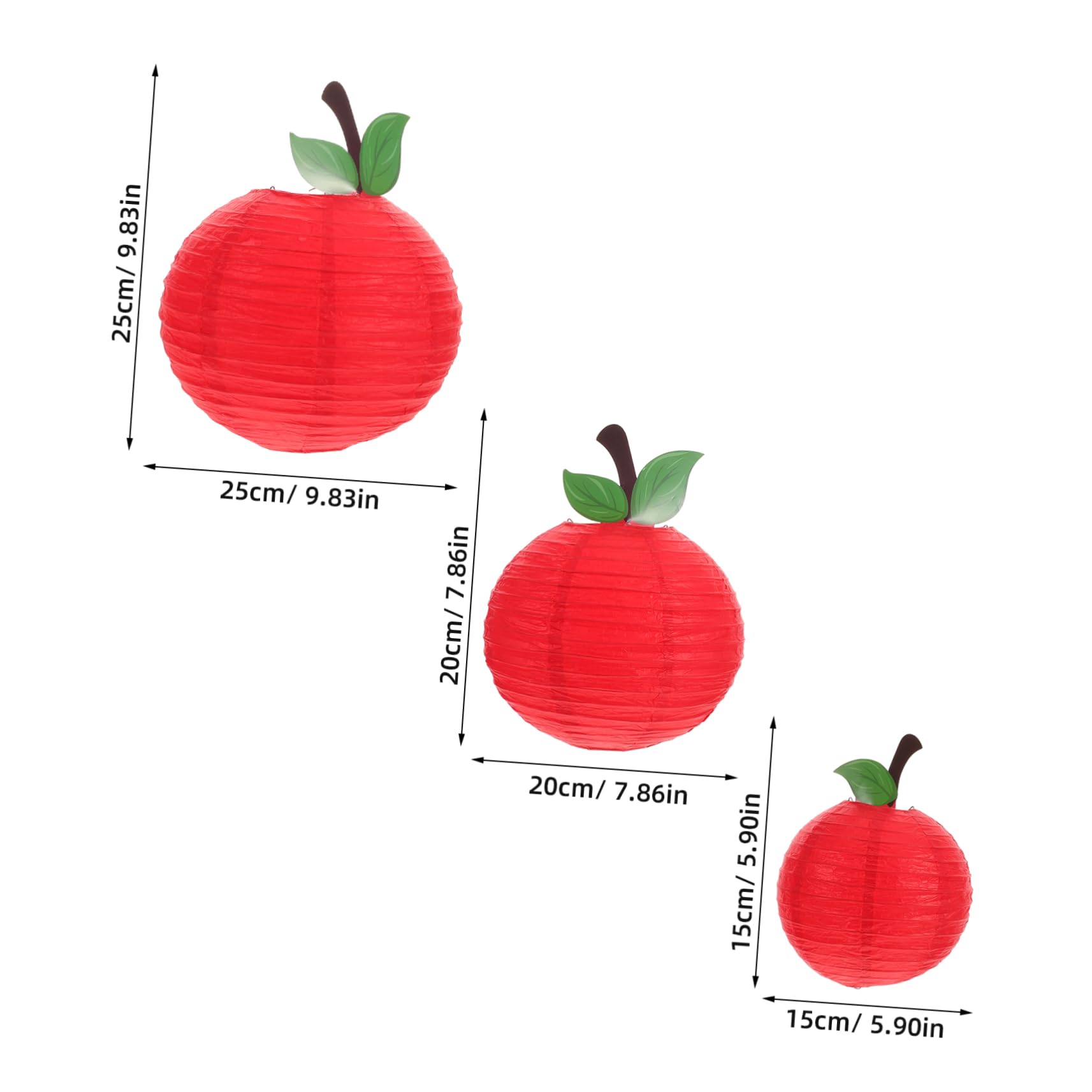 VALICLUD 6pcs Red Paper Lanterns Versatile Classroom Ceiling Decor Fruit Themed Hanging Decorations for Back to School Birthday Parties Easy to Install Paper Design