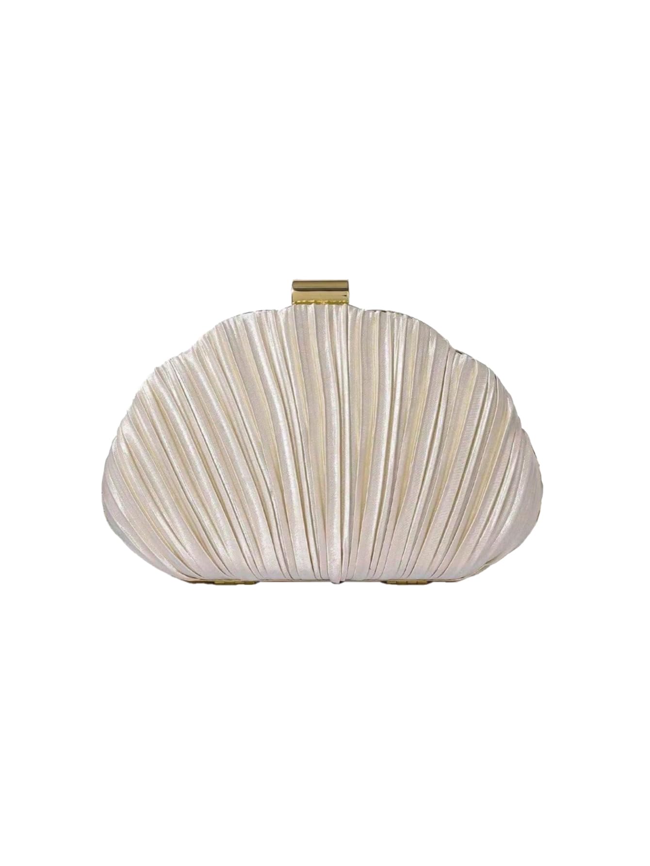QWINEE Womens Shell Shaped Clutch Purse Ruched Mini Crossbody Bag Elegant Evening Handbag with Chain Strap