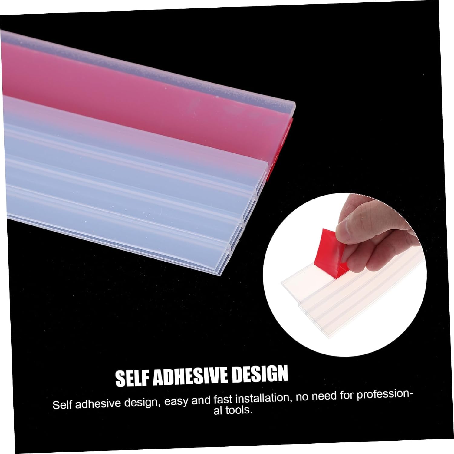Cabilock Silicone Door Draft Stopper Strip 40" Self-Adhesive Weather Stripping Seal Soundproofing Windproof for Room Door Opening to 28mm