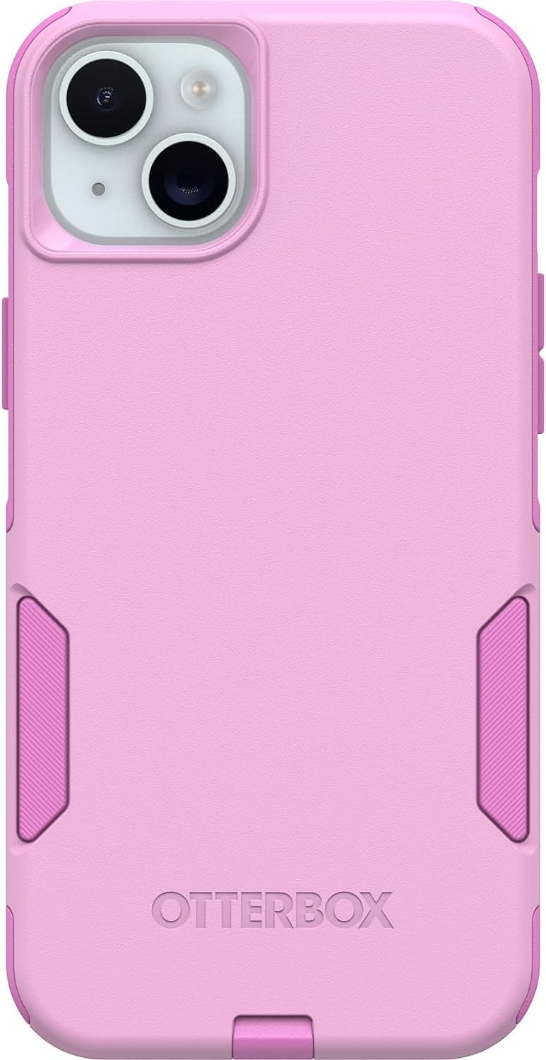OtterBox iPhone 15 Plus & iPhone 14 Plus (Only) - Commuter Series Case - Run Wildflower (Pink) - Slim & Tough - Pocket-Friendly - with Port Protection - Non-Retail Packaging