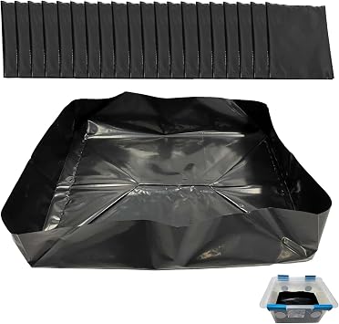 diatomiteco 20 Pack Monotub Liners, Pre-Cut and Factory Folded, Fits 66-Quart Monotubs, Storage Totes, Containers and More, Plastic Liners for Mushroom Monotub, Monotubs Sold Separately