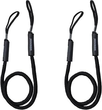 SHENGHUISS 6-9ft Boat Bungee Dock Lines with Stainless Clip,Mooring Rope,for Mooring Yachts, Jet Skis, and Boats in Hurricane, Tidal, and Other Harsh Conditions
