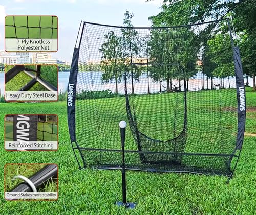 Image of 7x7FT Golf /Baseball /Softball Practice Net with Carry Bag for Training | Multi-Sport Use |Portable |Large Practice Area |Quick Set up |Versatile Training