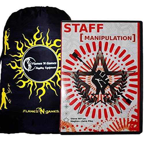 Flames N Games Staff Manipulation DVD - Beginners Staff Spinning DVD + Bag! Great Practice and Fire Staff Instructional, Inspirational DVD