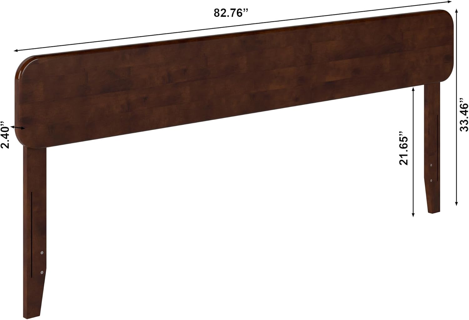 AFI, Florence Adjustable Modern Round King Solid Wood Headboard, Walnut