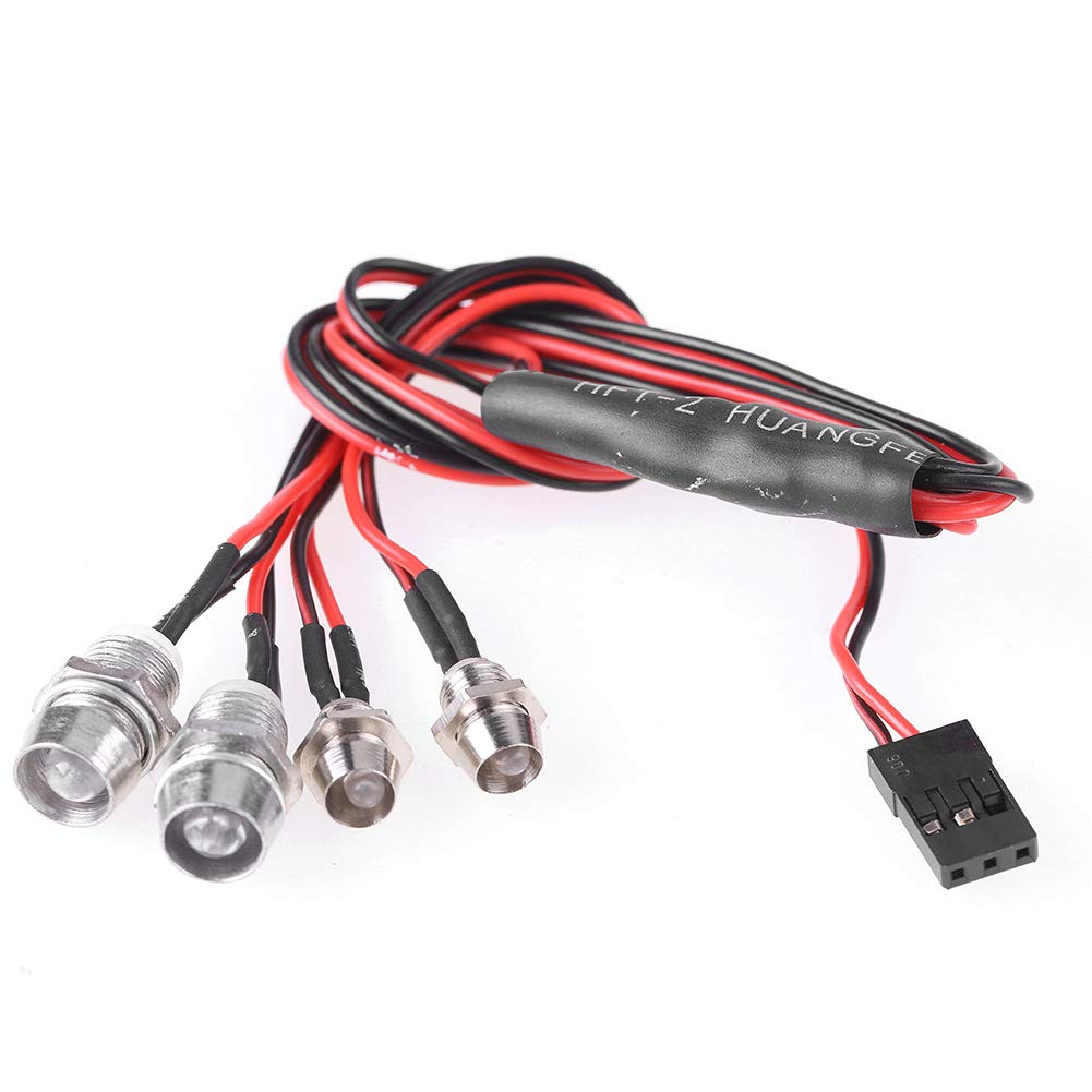 Yosoo Health Gear RC Car LED Light, Taillight Light Kit 4LED Headlight RC Car Part Accessory DIY RC Accessories RC Car Taillight, for Rc Car Outdoor Rc Truck