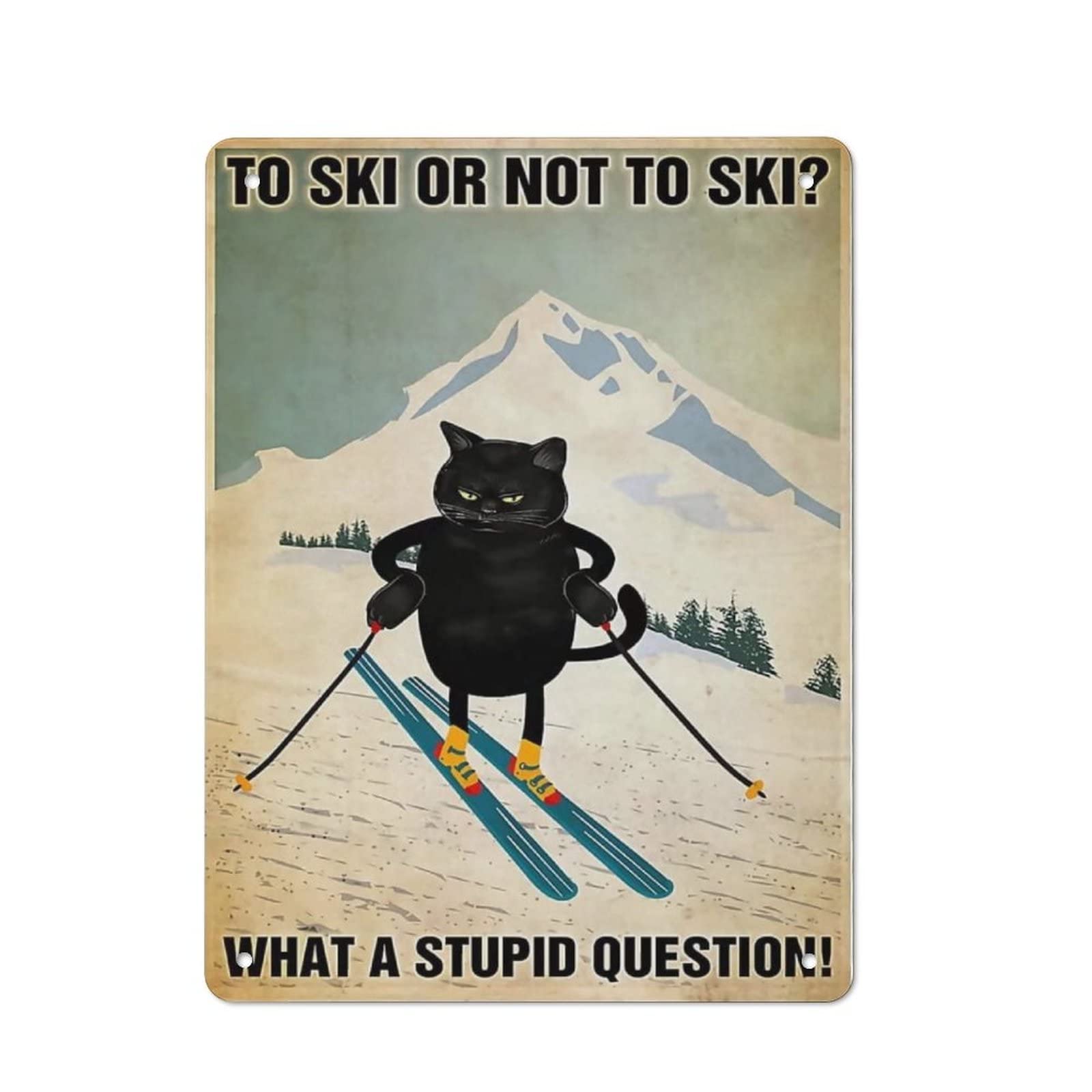 AOOEDM To Ski OrTo Ski Metal Tin Sign for Home Bar Pub Kitchen Wall Art Deocr Man Cave Vintage Metal Sign Poster Plaque Signs Quotes Sign