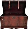 vidaXL Vintage Large Wooden Treasure Chest Mocha Brown Pirate Storage Trunk