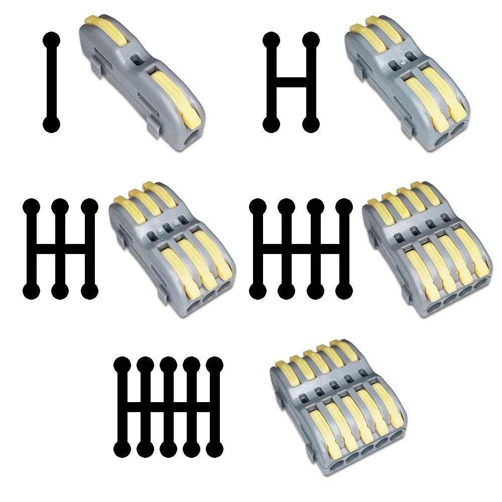 10/25/50/100PCS 1 in Multiple out Wire Connectors Terminal Block Conductor SPL Push-in Block Cable Splitter LED Light conector (BP424,100 PCS)