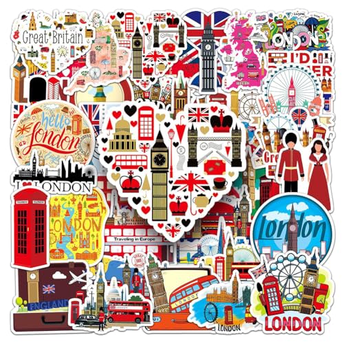 London Stickers |50 Pcs British Style Waterproof Vinyl