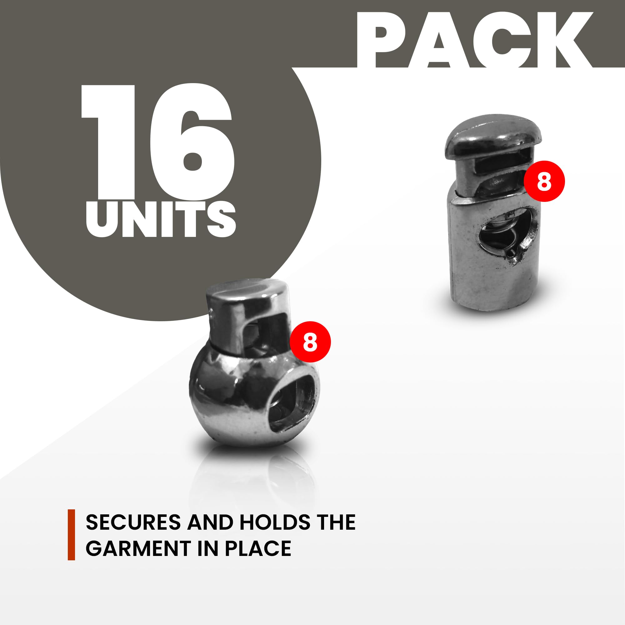 JYC CREATIVE Pack of Black Latches, Cord Stoppers, Plastic Locks for Clothes Footwear or Accessories, Cord Ties - Image 2