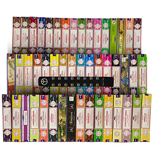 Satya-Incense-Sticks-Variety-Pack-of-12-Randomly-Selected-Fragrances-and-Incense-Stick-Holder-Bundle-Total-180-Sticks Satya Incense Sticks Variety Pack of 12 Randomly Selected Fragrances and Incense Stick Holder Bundle Total 180 Sticks