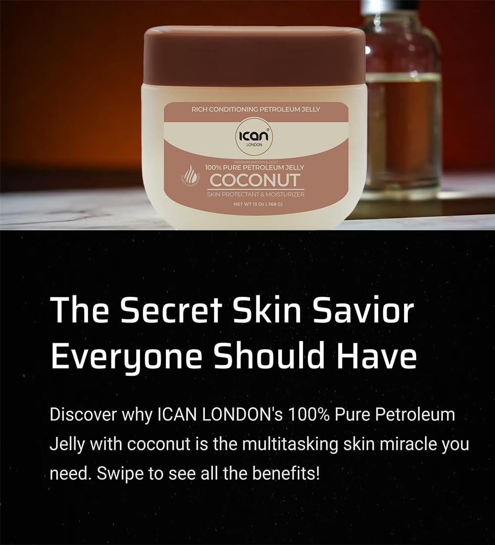 ican London Petroleum Jelly with Coconut and Aloe Vera Extract, 368g, 368 g (Pack of 1) - Image 2