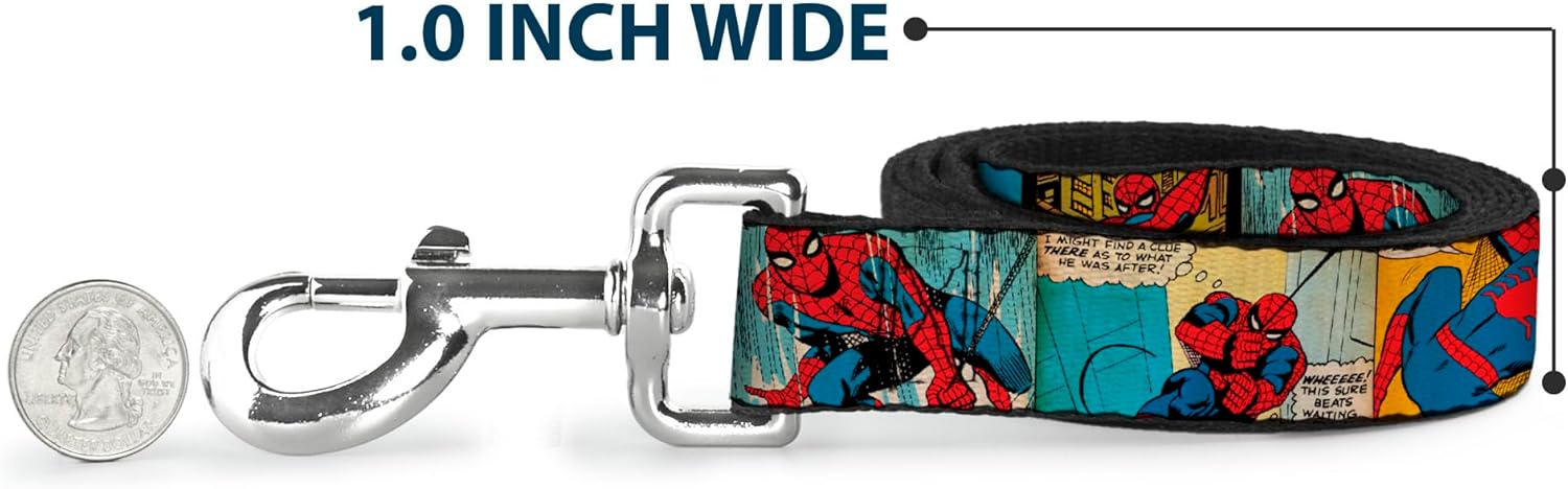 Dog Leash Spider Man Comic Strip 6 Feet Long 1.0 Inch Wide