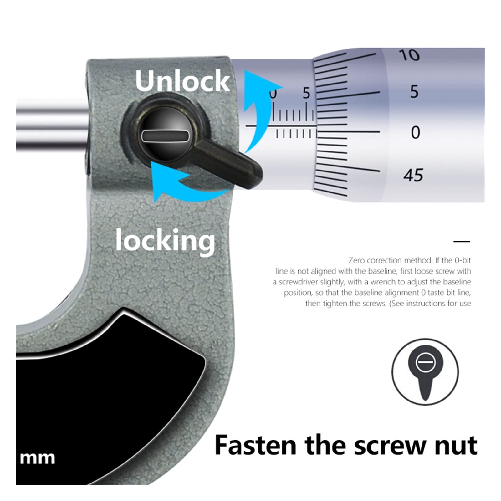 Mikrometr, Caliper mikrometrowy 0-25mm 0-25 mm 0,01 Przechowywanie Mikrometr Metryczny Miernik Suwmiarka do pomiaru stali węglowej