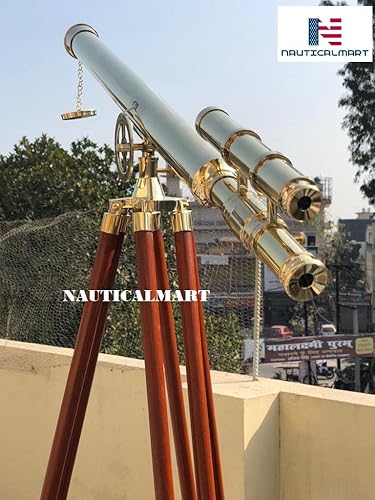 Miniatura 6 de Telescopio Griffith Astro de latón de pie de 64 pulgadas, telescopio de pie de suelo, latón