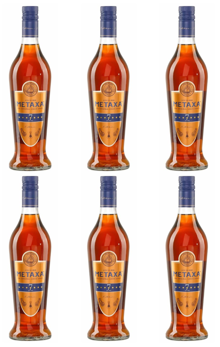Metaxa 7 Sterne 6x 0,7l 40% Vol. | Metaxa | Brandy aus Griechenland | +20ml Jassas Olivenöl