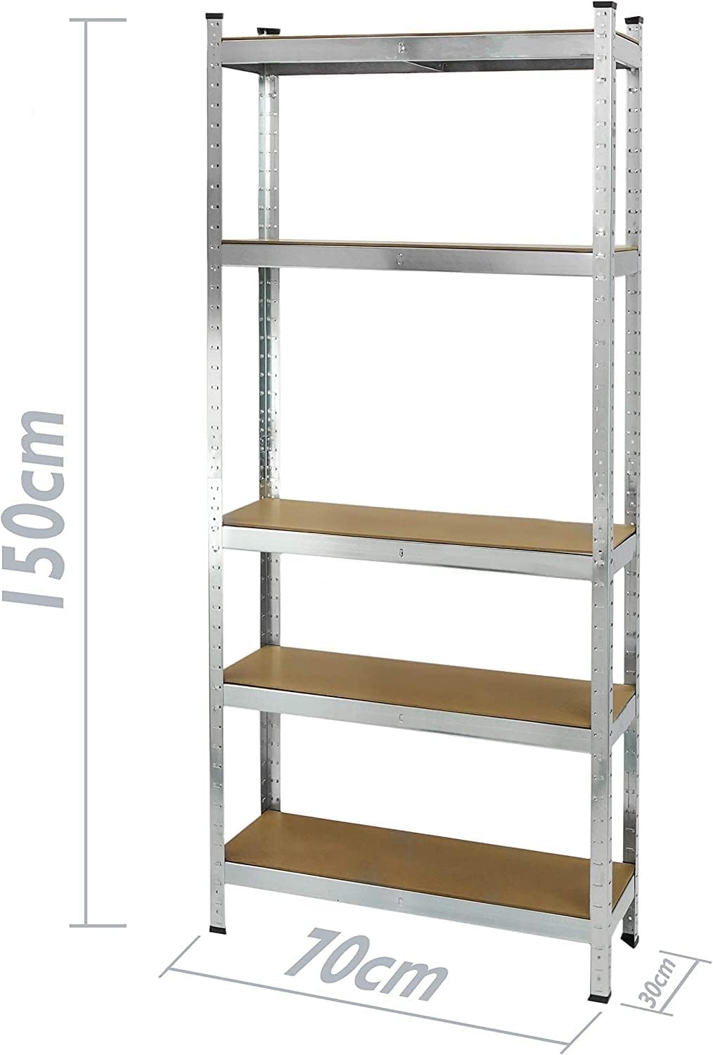 Półki półki Metal ocynkowany 5 Półki magazynowe L70xP30xH150cm