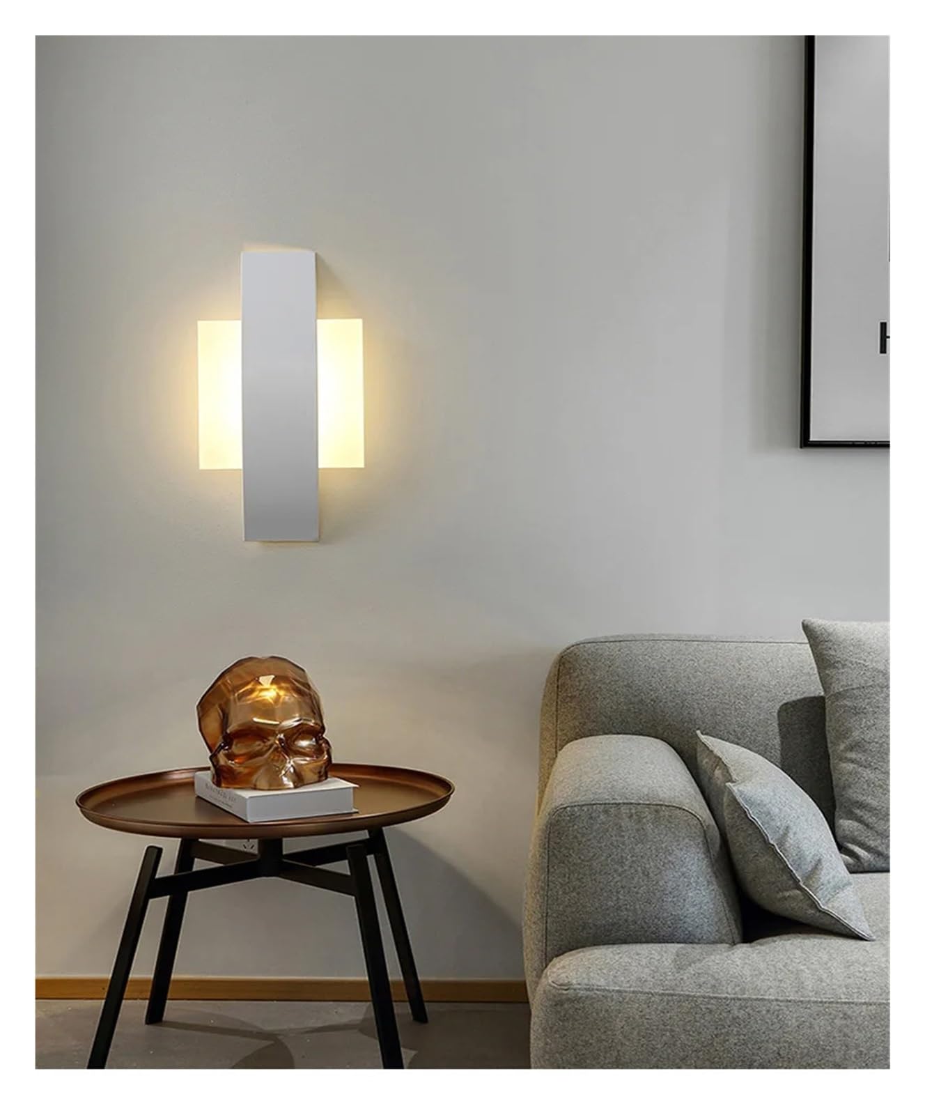 Lampada da parete moderna semplice a LED Soggiorno Camera da letto Lampada da parete sul comodino Illuminazione per scale per interni Apparecchio decorativo per la casa rotondo/quadrato, Lampadar