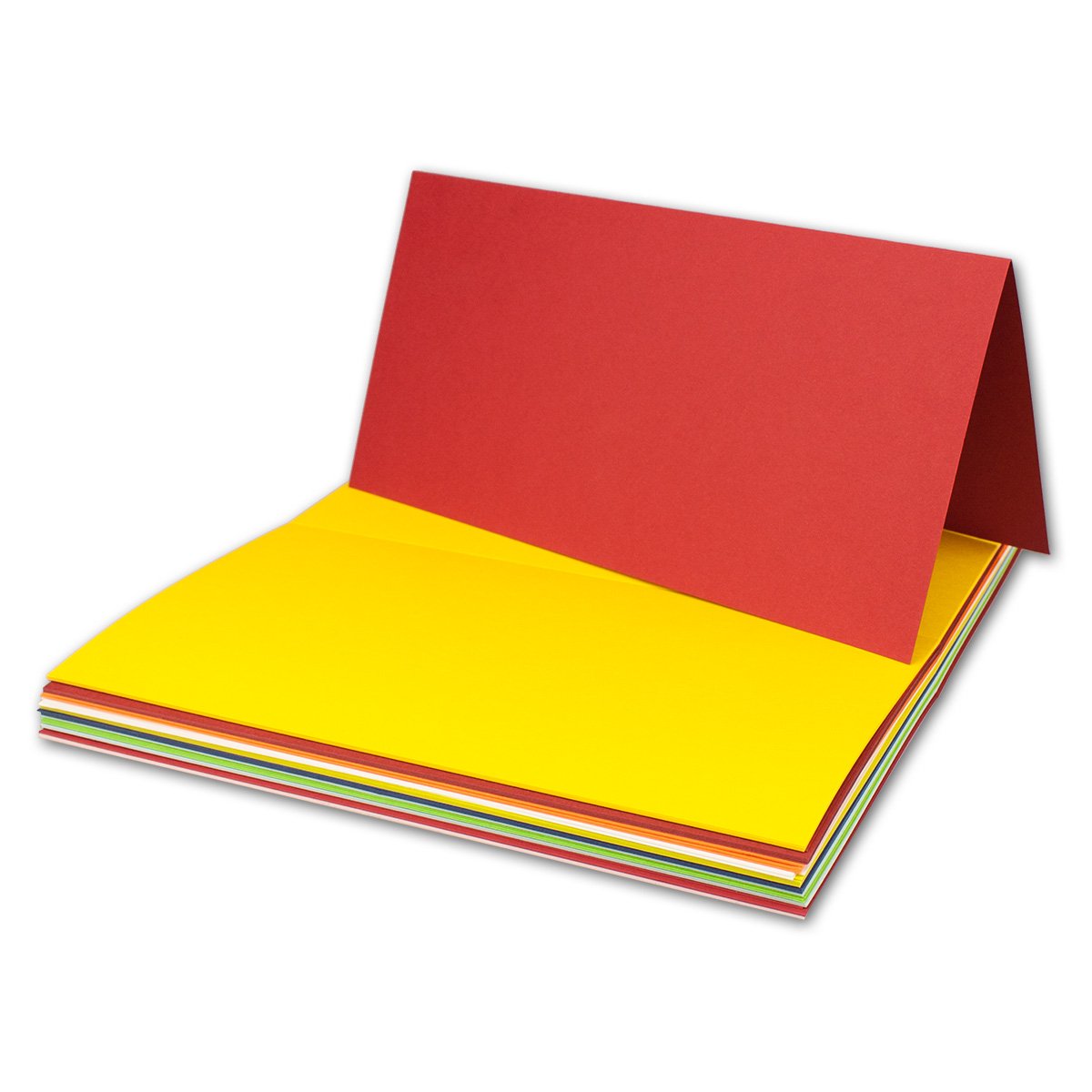 Gustav Neuser - Juego de 200 tarjetas plegables de colores variados (DIN largo, 21 x 10,5 cm)