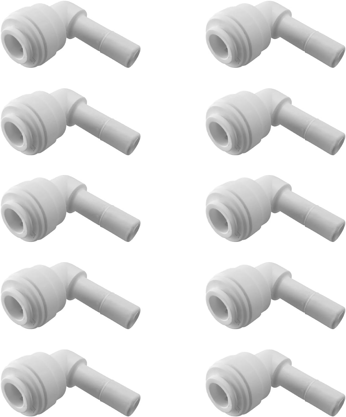Express Water Stem Elbow 1/4" Fitting Quick Connection Parts for Water Filters and Reverse Osmosis RO Systems - 10 Pack