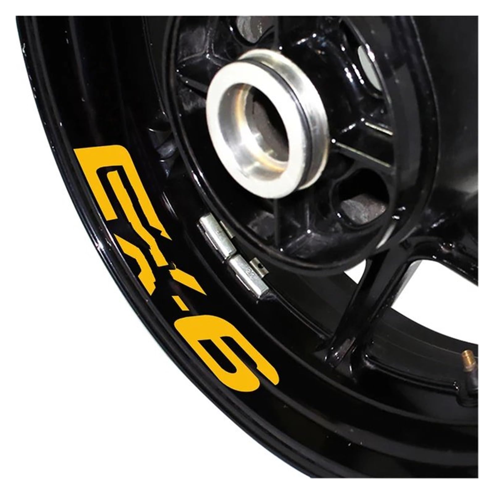 Naklejki na koła motocyklowe Naklejki Odblaskowe Felgi Motocyklowe Folia Nocna Wielokolorowe Naklejki Dekoracyjne Dla EX-6 Dla EX 6 Dla Ex6 Naklejki na felgi(Reflective Yellow)