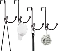 Vista 14 de HFHOME Paquete de 2 ganchos dobles para colgar sobre la puerta, organizador de ganchos dobles de metal para colgar abrigos, sombreros, batas