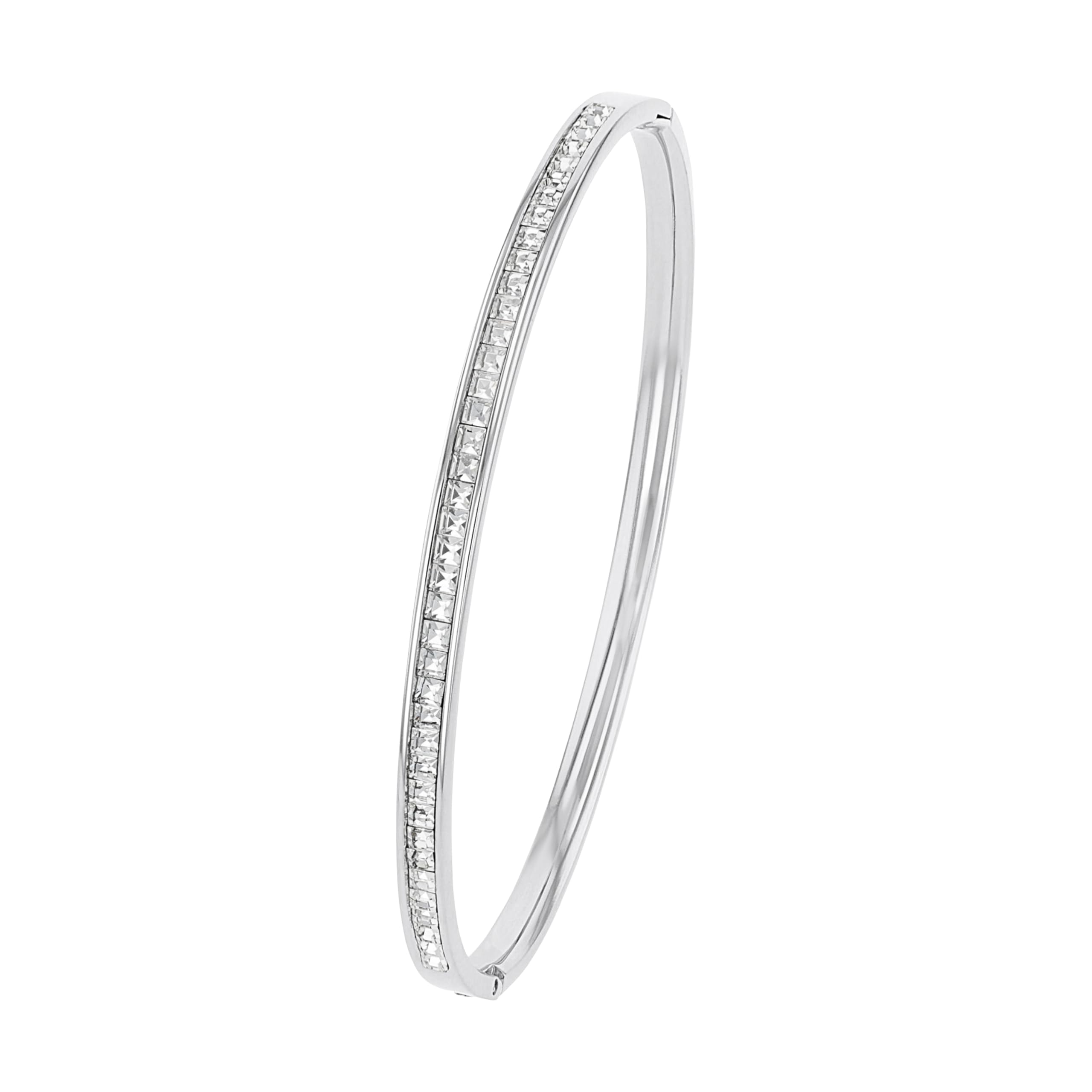 s.Oliver Bangle Women Arm jewelry, with Crystal, 6,2 cm, Silver, Comes in jewelry gift box, 2018533