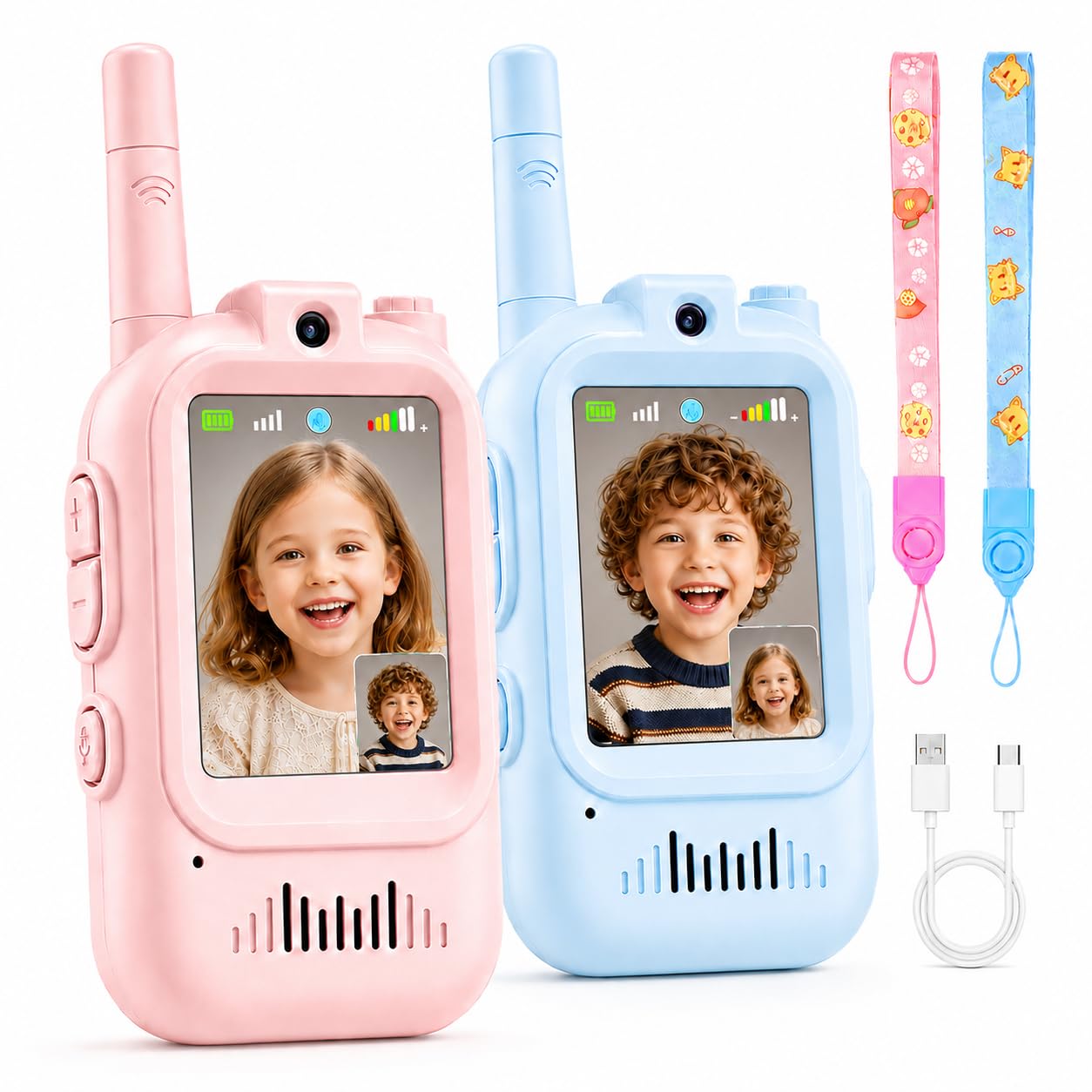 Photo 1 of Video Walkie Talkies for Kids, 2 Pack Rechargeable with Screen