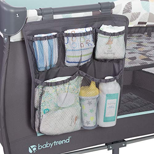 Baby Trend Nursery Center, Portable Playard with Bassinet, Changing Table and Storage Organizer, Trend-E - Foldable and Convertible Travel Play Crib for Babies and Toddlers, Doodle Dots - Thumbnail 4
