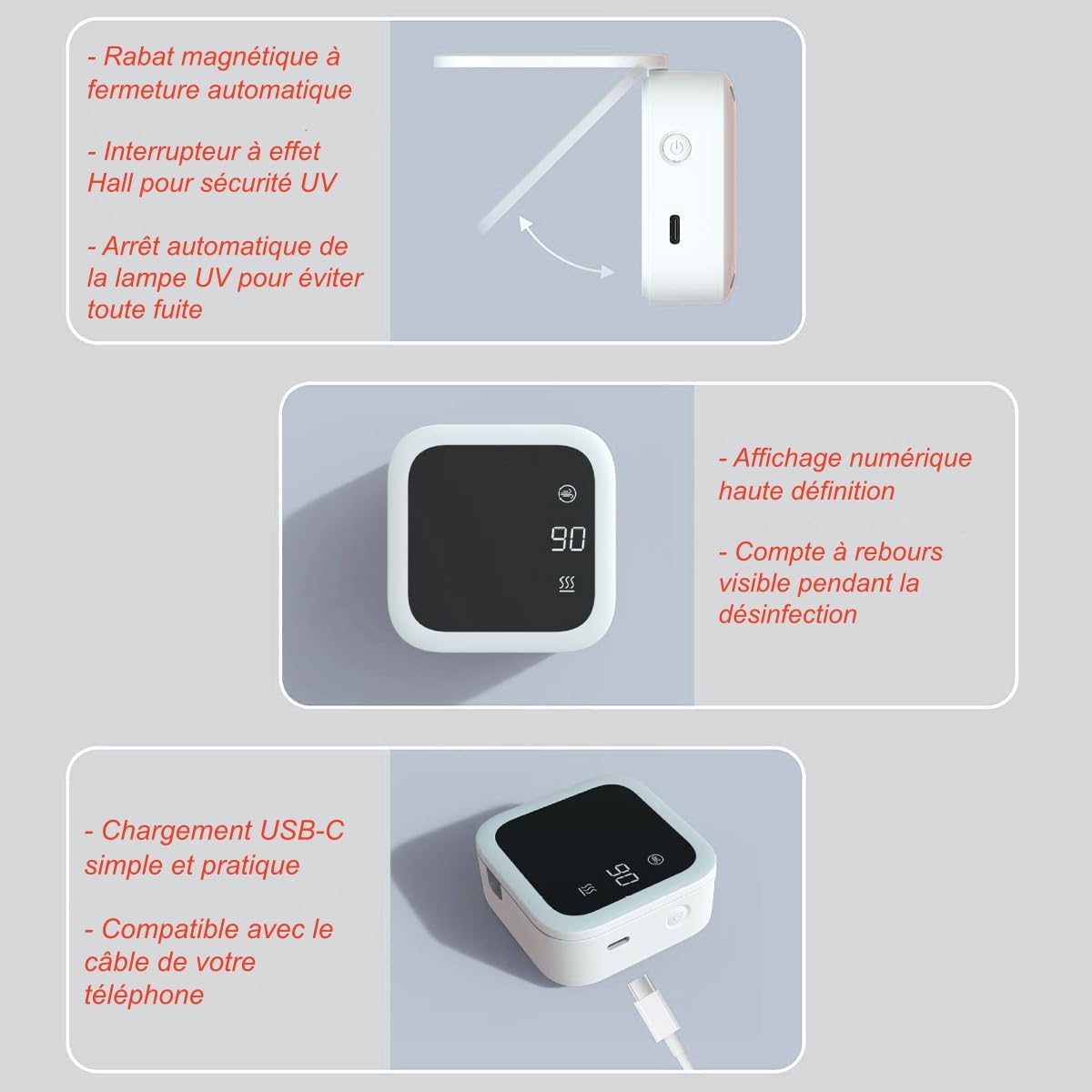 Stérilisateur de Brosse à Dents UV 2 en 1,Séchage Automatique 99,9% Anti-Bactérien,Support Mural sans Perçage, Portable à Bas Bruit, Batterie 1000mAh,Hygiène Bucco-Dentaire Salle de Bain (Blanc)
