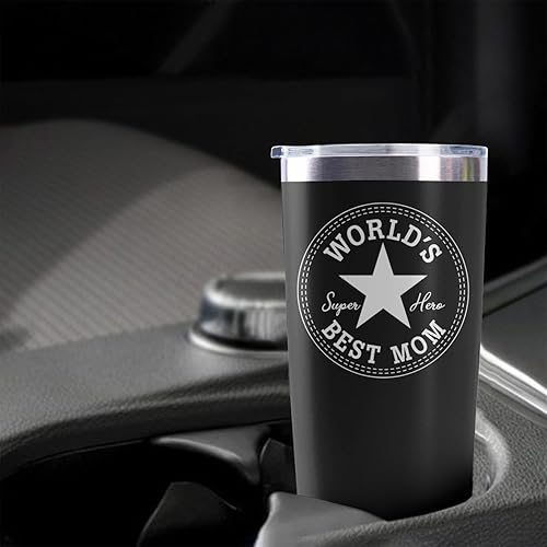 Miniatura 4 de singwe Regalos de cumpleaños para mamá, regalos de hija, hijo, esposo, regalos para mamá que lo tiene todo, vaso negro de 20 onzas con tapa y