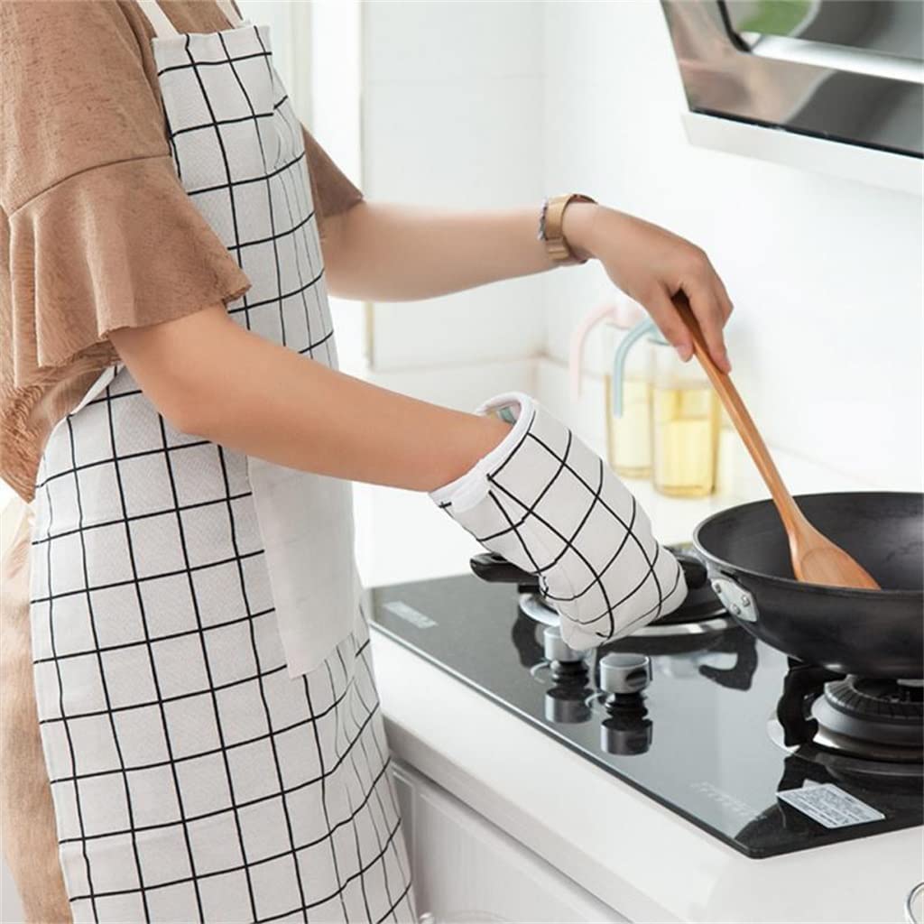MRKU Gants de Cuisine en Coton, résistants à la Chaleur, Lot de 2, avec Support à casseroles à Clipser.