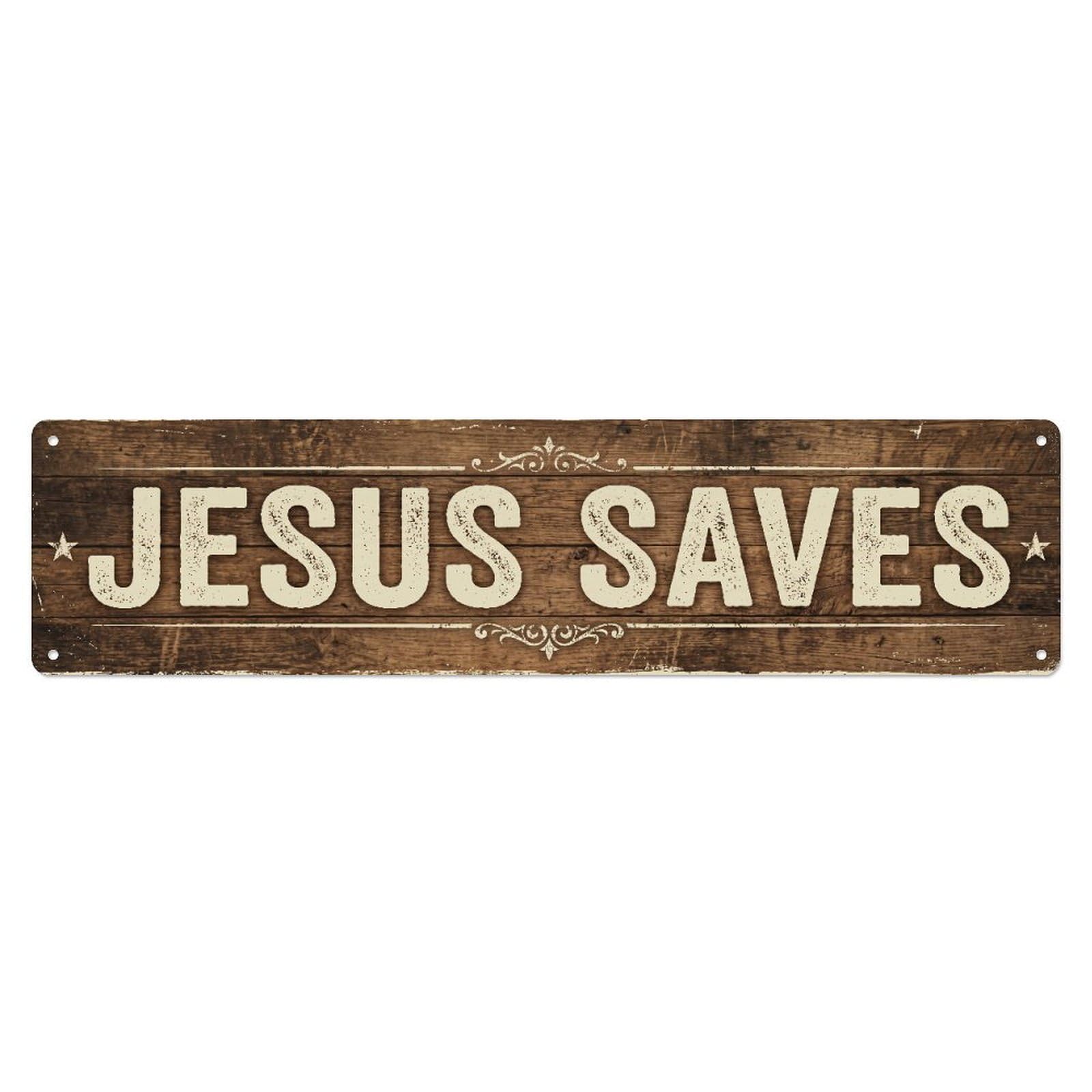 Fyrn Style Jesus Saves Redeemed Positive Quote Metal Tin Sign