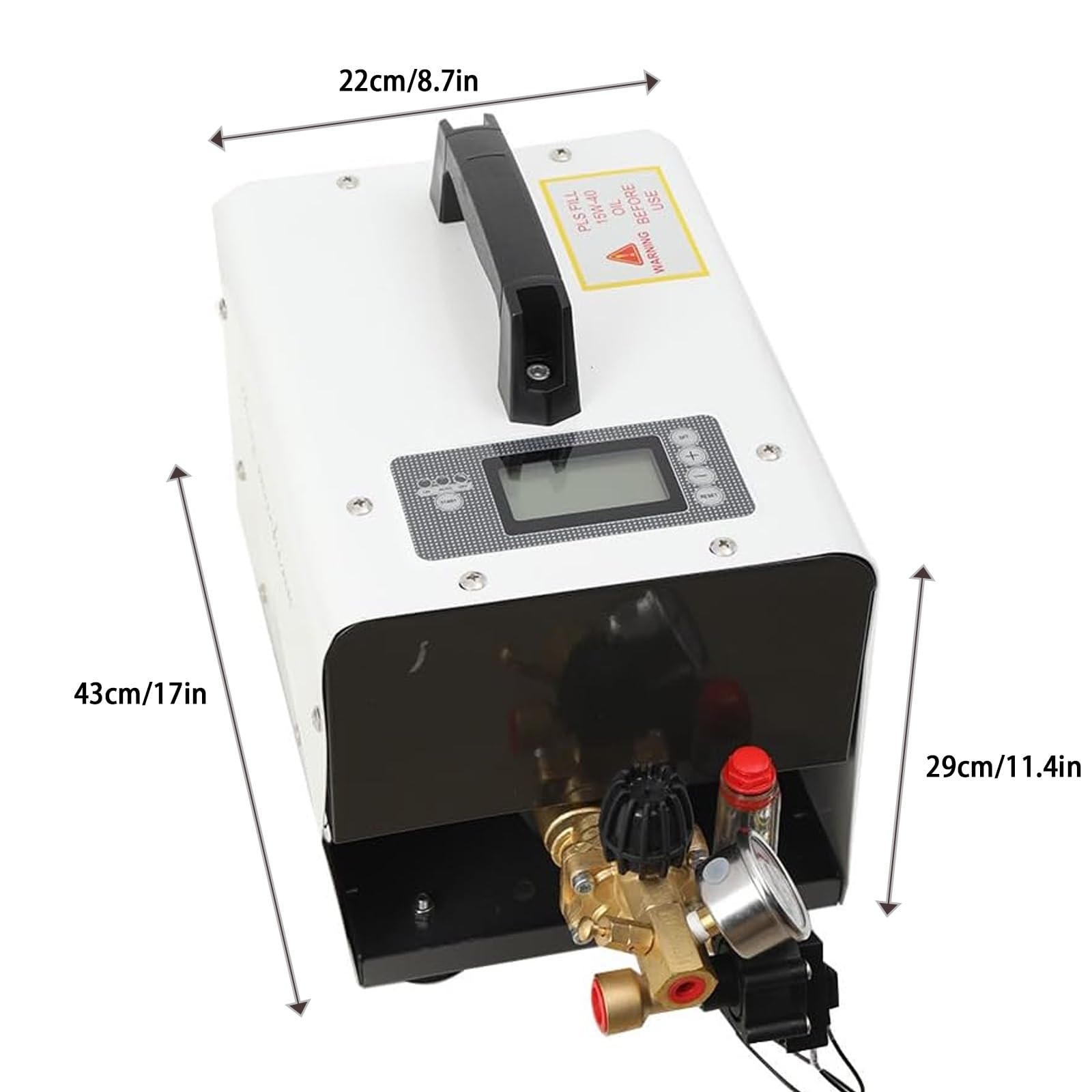 Sistema de nebulización de alta presión para invernaderos y jardines, 20 boquillas, 60 bar/860 PSI, máquina de niebla con ventana de aceite visual, ideal para hidroponía y uso en exteriores