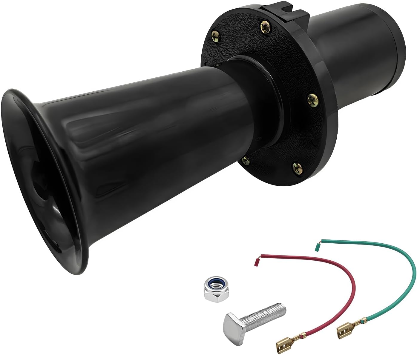 Classical Car Horn, 12V 110dB Antique OOGA Air Horn Kit with Wires and Bolt Nut, Auto Vintage Old Style School Horn for Most Truck Golf Cart Motorbike, Car Accessories (Black)