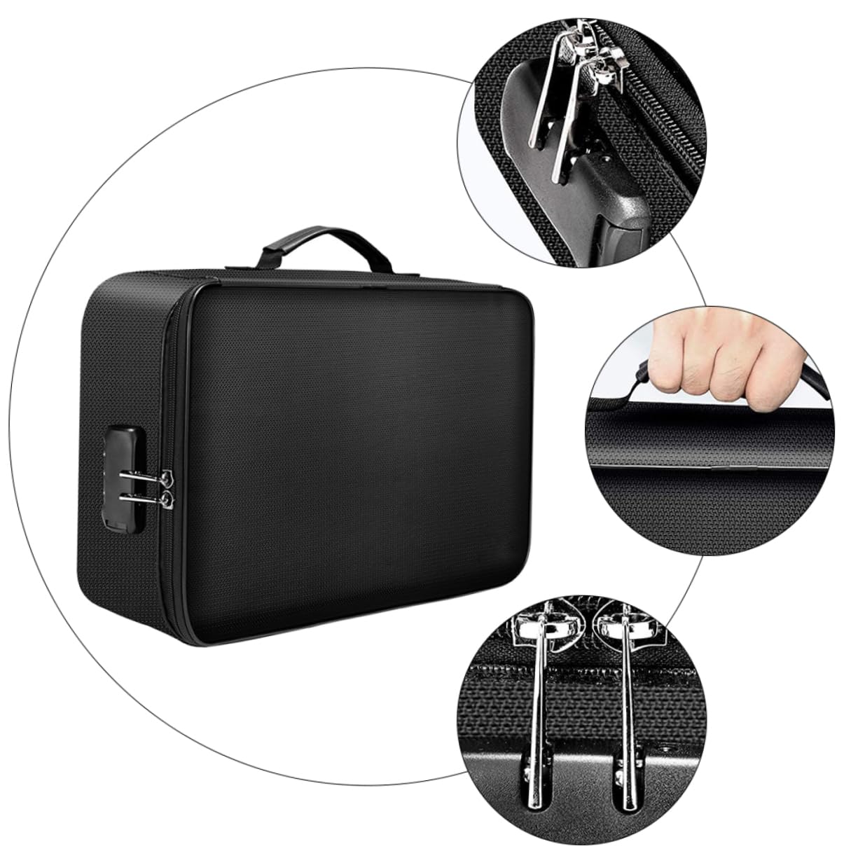 GALPADA Borsa Porta Documenti Ignifuga e Fibra di Silicone Zip, Grande Capacità, Portatile per Ufficio e Casa