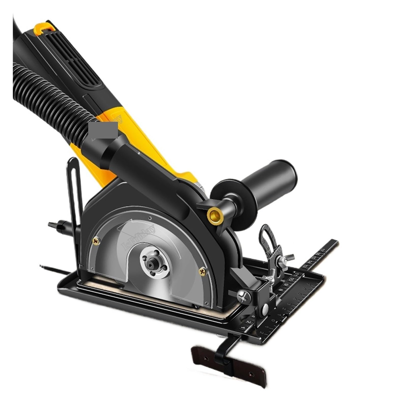 Soporte para amoladora angular que evita desvíos en cortes de madera
