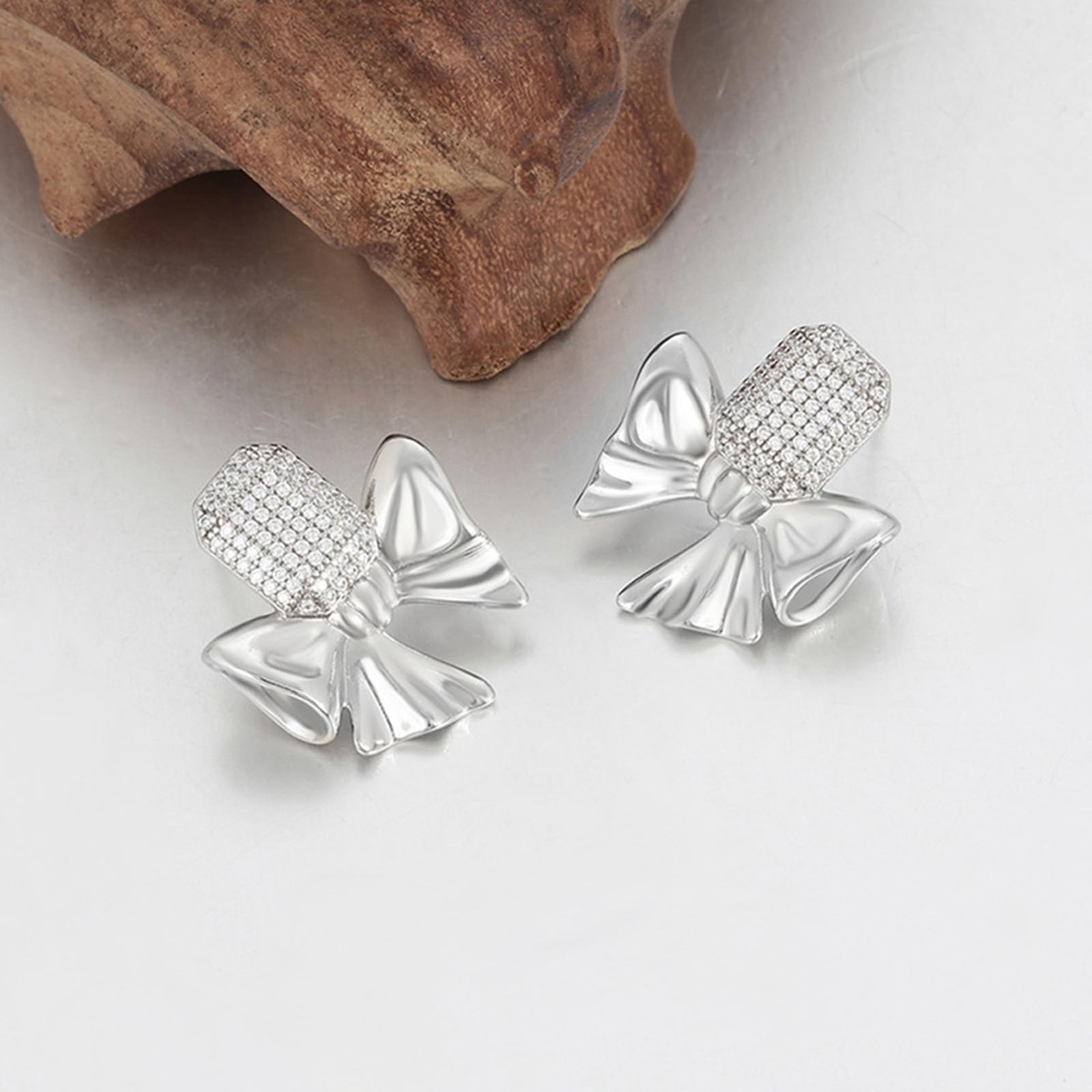 Pendientes de oro blanco/platino 950 para mujer