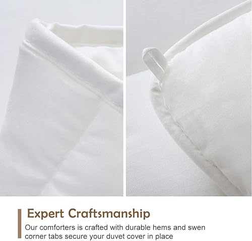 Miniatura 8 de DWR Edredón alternativo de plumón 100% algodón, tamaño California King, edredón ultrasuave y agradable al tacto, de microfibra de eucalipto