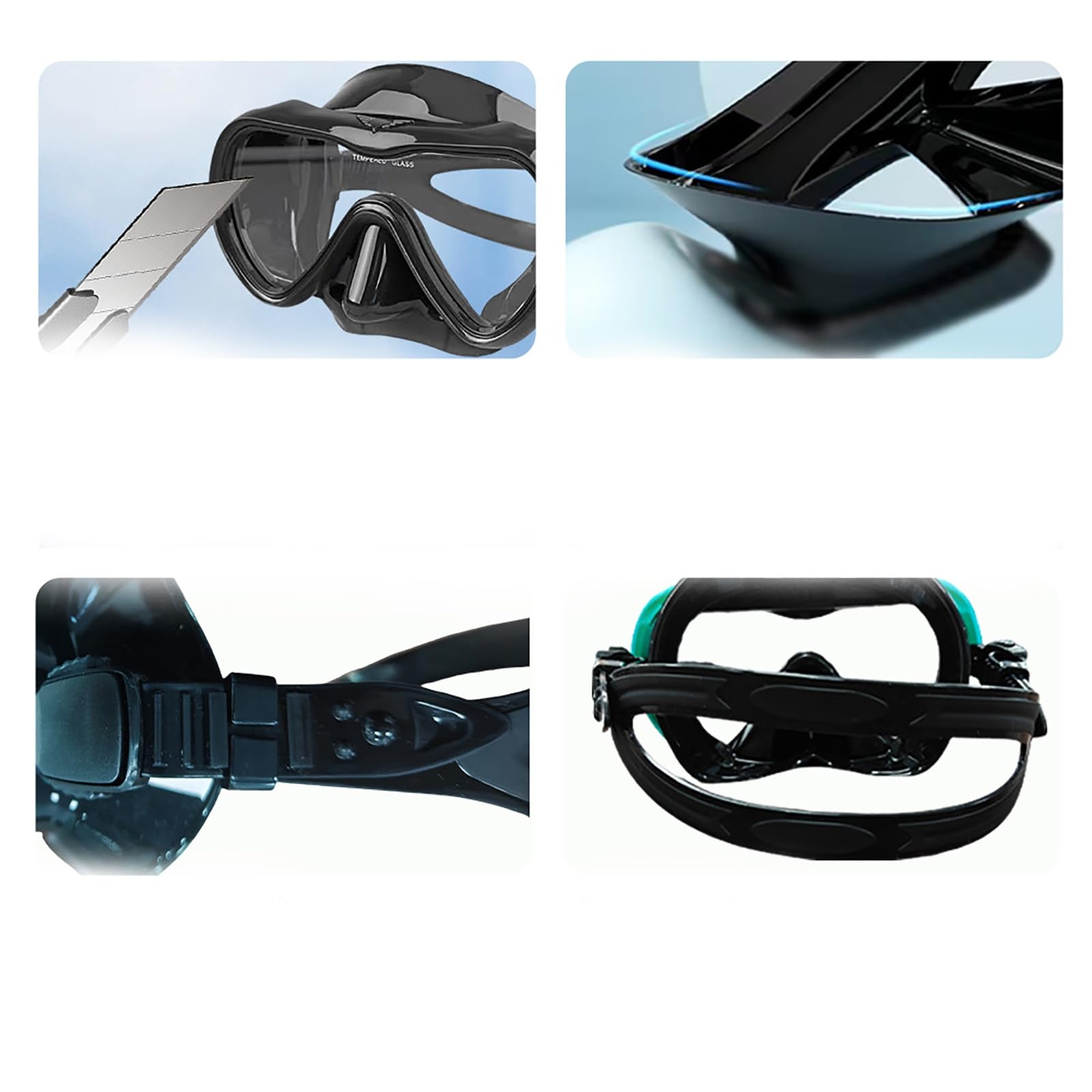 Máscaras de Buceo Máscaras de Snorkel Vidrio Templado una Sola Lente for Buceo para Uso Diario