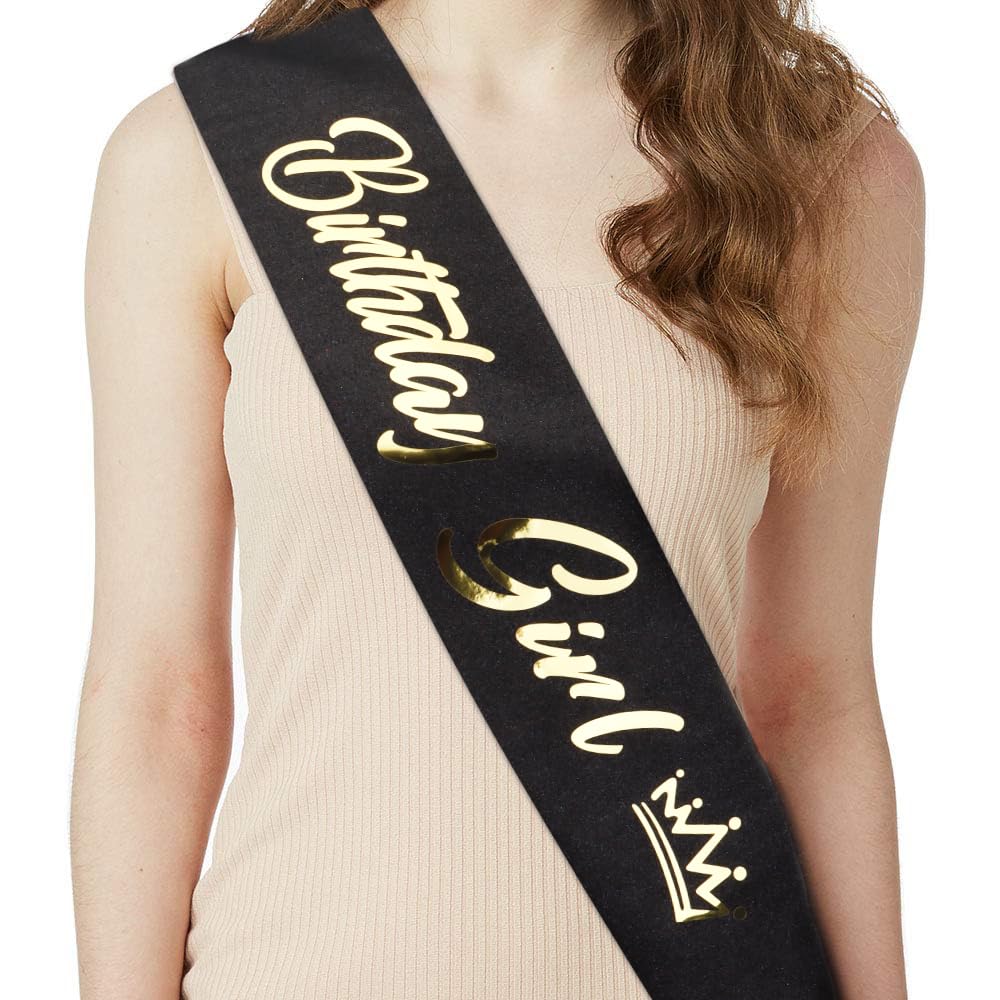 TOBATOBA Birthday Sash and Crown Set for Women and Girls - Black Tiara and Sash, Princess Decorations and Gifts - Image 7