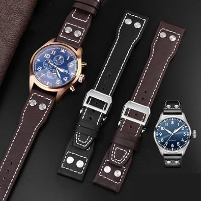 Genuine Leather Watchband For IWC Big Pilot's's Spitfire Mark XVIII Watch Strap With Buckle