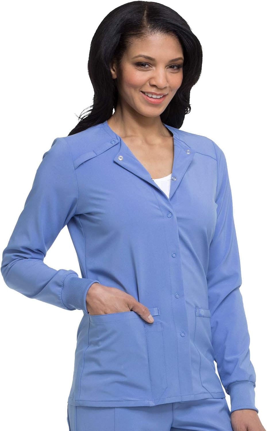 Dickies Scrub Jackets For Woman Snap Front Warm-up Jacket With 2 Pockets - DK305 - Image 6