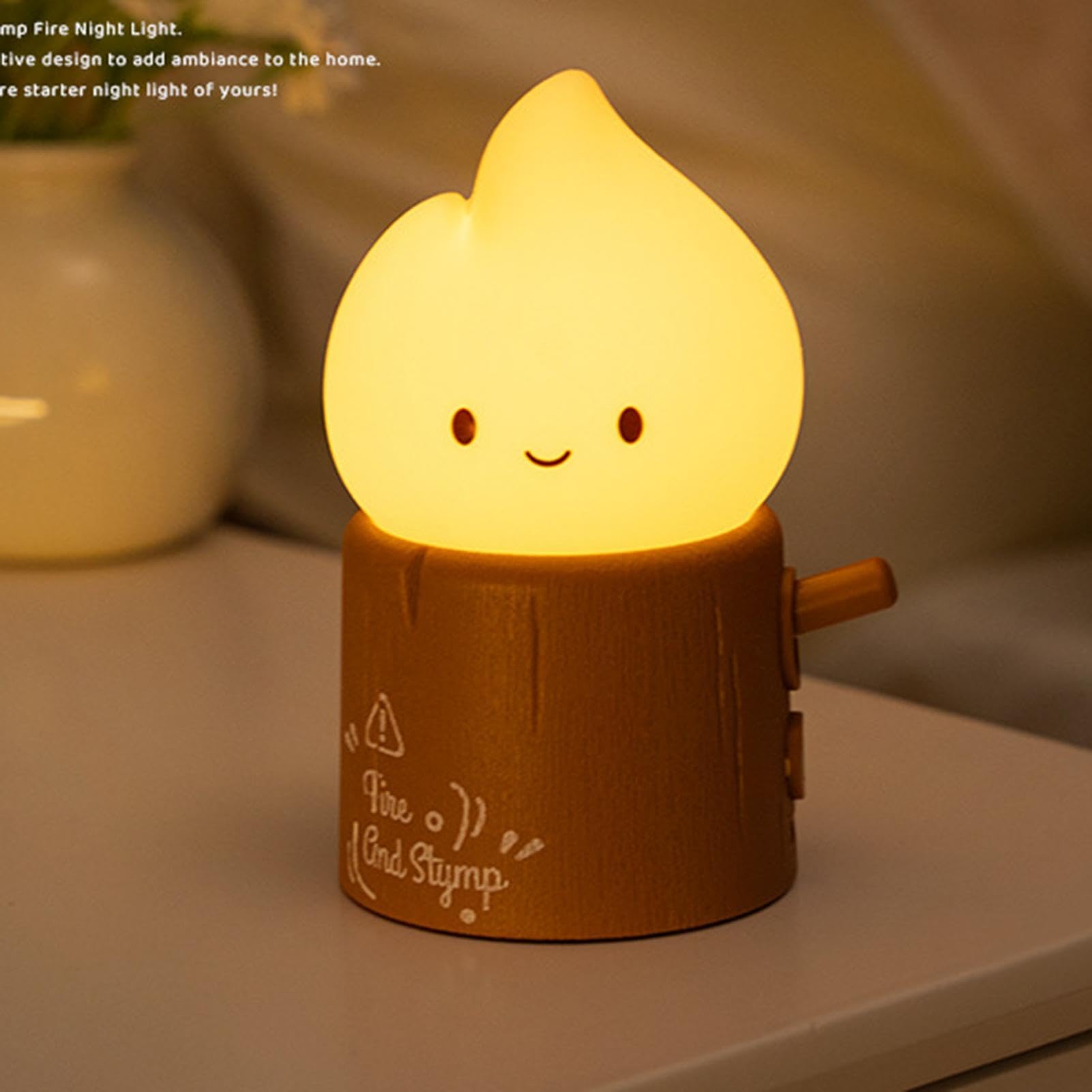 Lampki nocne dla dzieci, lampki nocne dla dzieci,Regulowana lampka nocna w kszta?cie p?omienia pnia drzewa - Mi?kkie ?wiat?o lampka nocna lampa sto?owa na biurko na urodziny Halloween ?e narodzenie