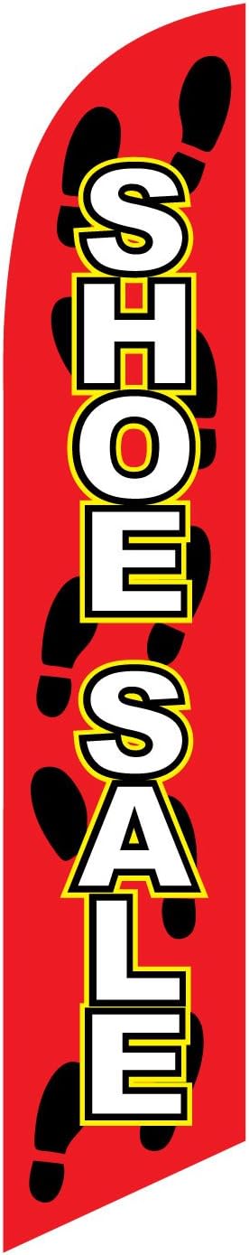 Shoe Sale Advertising Feather Banner Swooper Flag Sign with Flag Pole Kit and Ground Stake