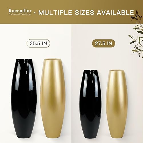 Miniatura 8 de Jarrón alto para suelo, 35.5 pulgadas (35.4 in, 2.95 pies) de alto, jarrón alto resistente para decoración, resina plateada